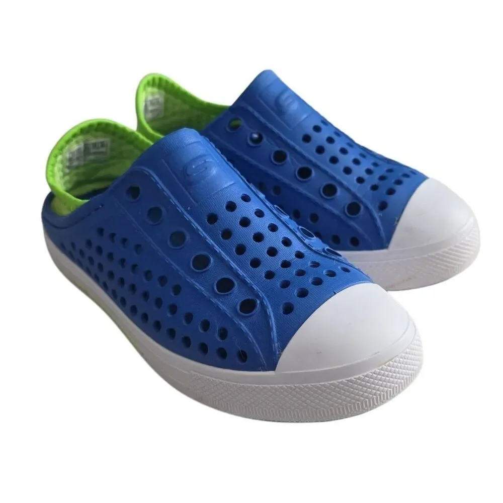 Skechers Boys Size 12 Blue Lime Green Perforated Water Shoes